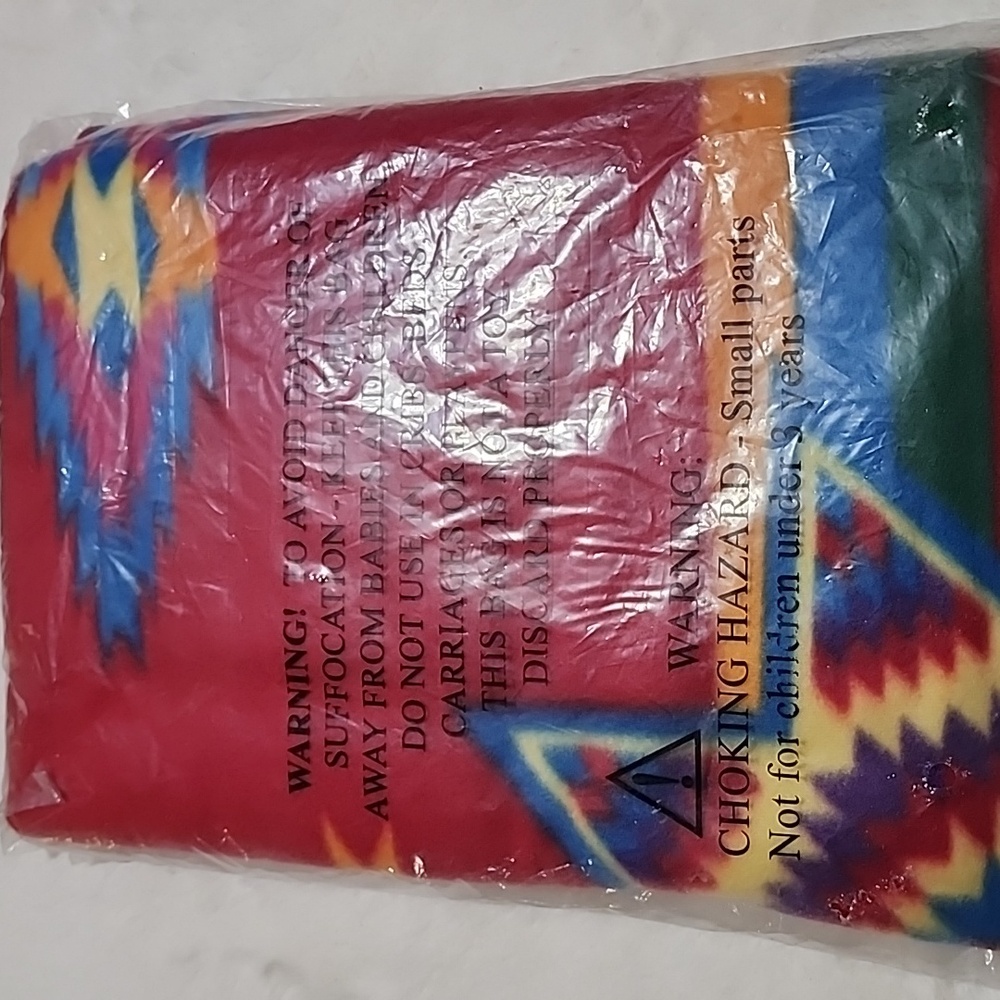 Colorful Geometric Pattern Blanket. New In Package. - Picture 2 of 4
